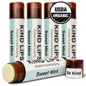 Sweet Mint Lip Balm 5-Pack | Refreshing Organic Lip Moisturizer | Natural, Clean, Gluten & Grain-Free | Hydrating Chapstick Alternative | Daily Lip Care | Made in USA