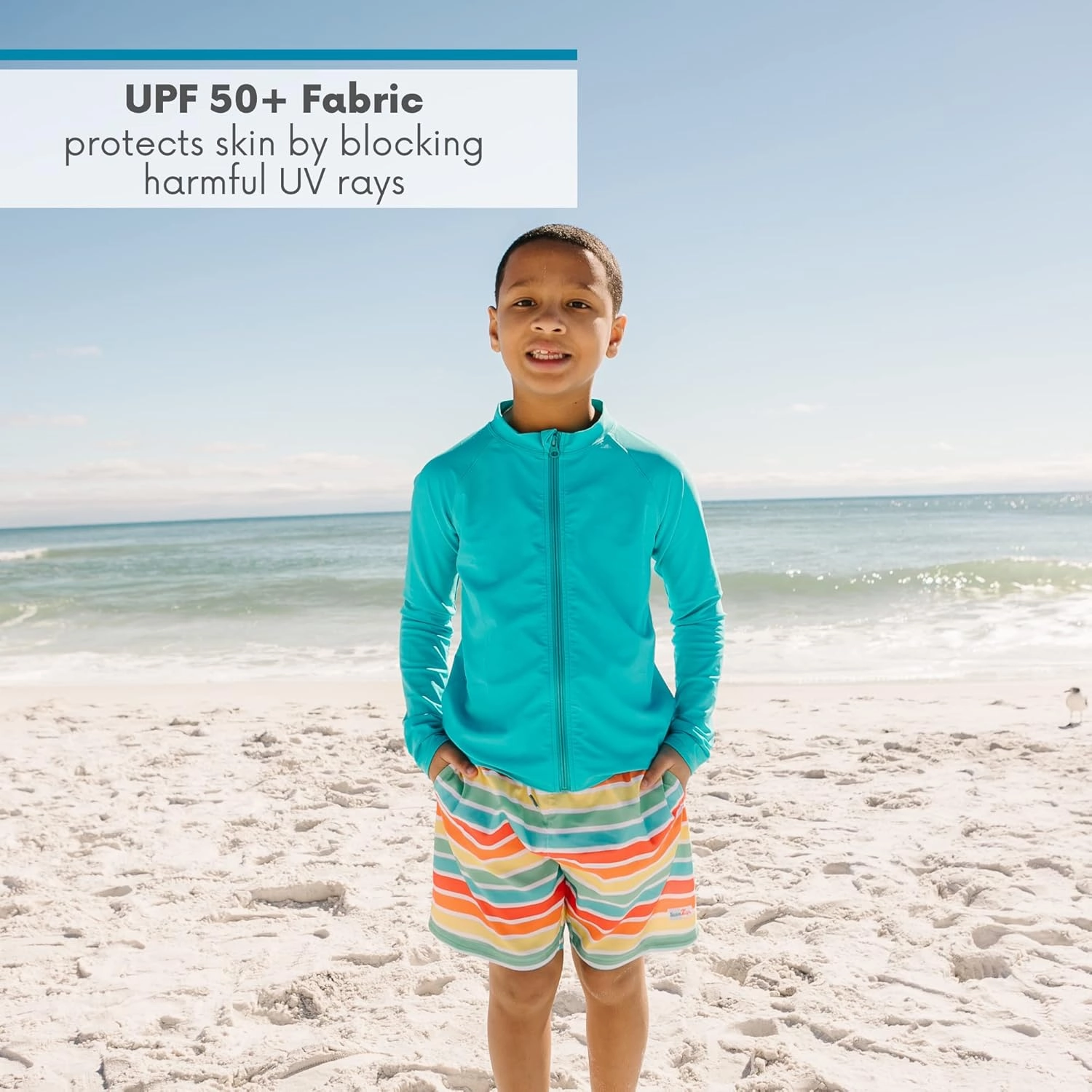 SwimZip UPF 50  Long Sleeve Rash Guard for Boys' and Girls' - Baby, Toddler, Kids
