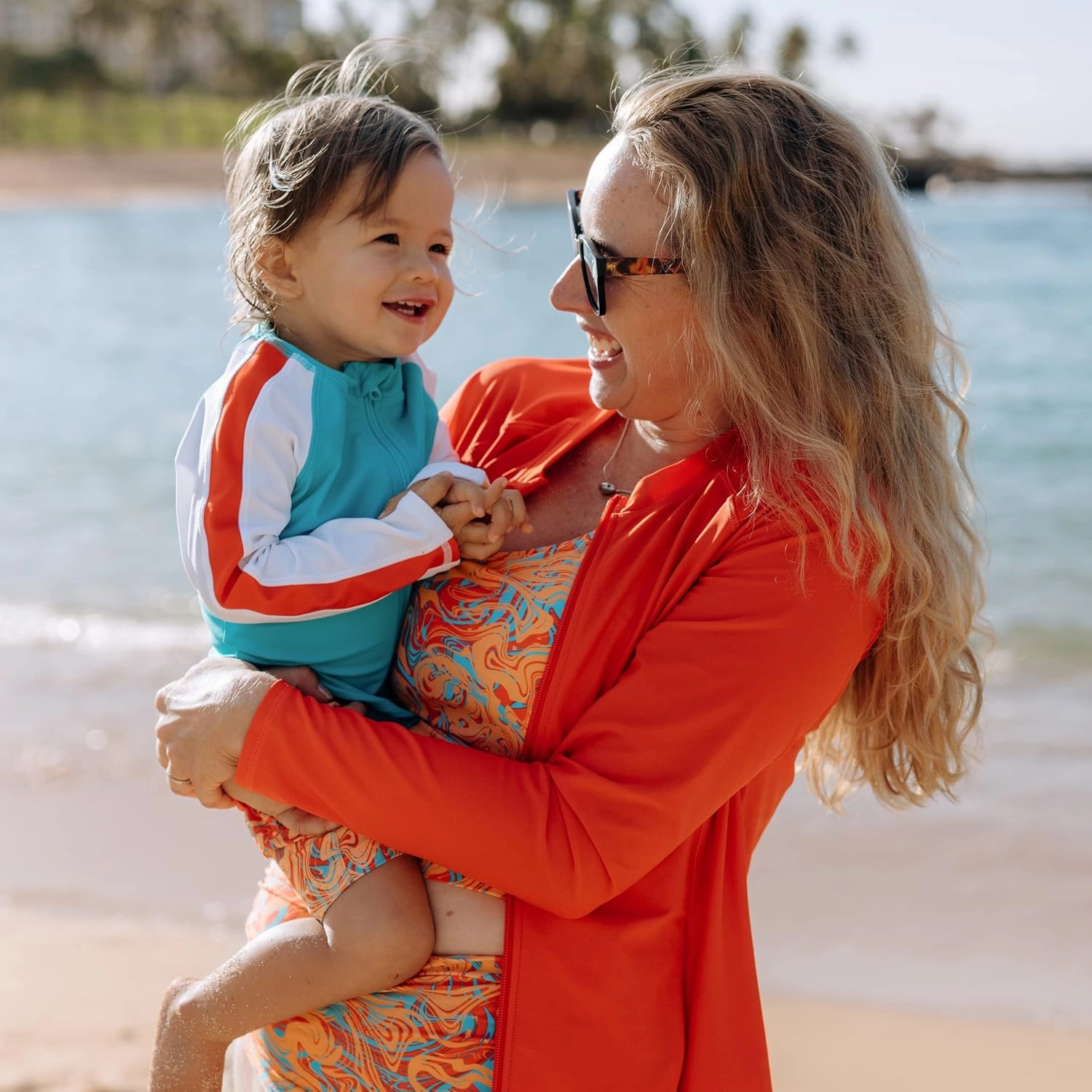 SwimZip Women's Long Sleeve Rash Guard with Pockets & UPF 50  Sun Protection