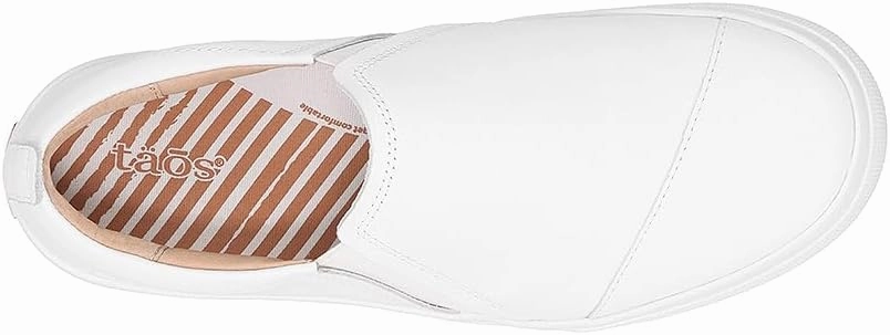 Taos Twin Gore Lux Slip-On Sneakers - Luxe Leather Slip Ons with Curves & Pods Removable Footbed with Arch Support and Metatarsal Support for All Day Comfort and Style