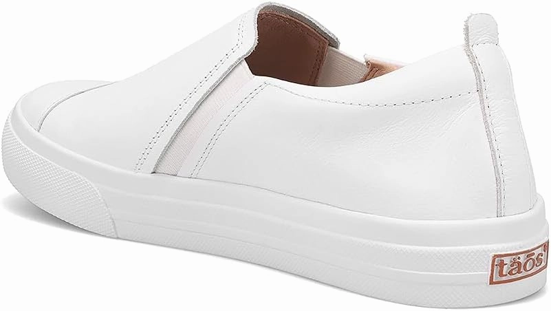 Taos Twin Gore Lux Slip-On Sneakers - Luxe Leather Slip Ons with Curves & Pods Removable Footbed with Arch Support and Metatarsal Support for All Day Comfort and Style