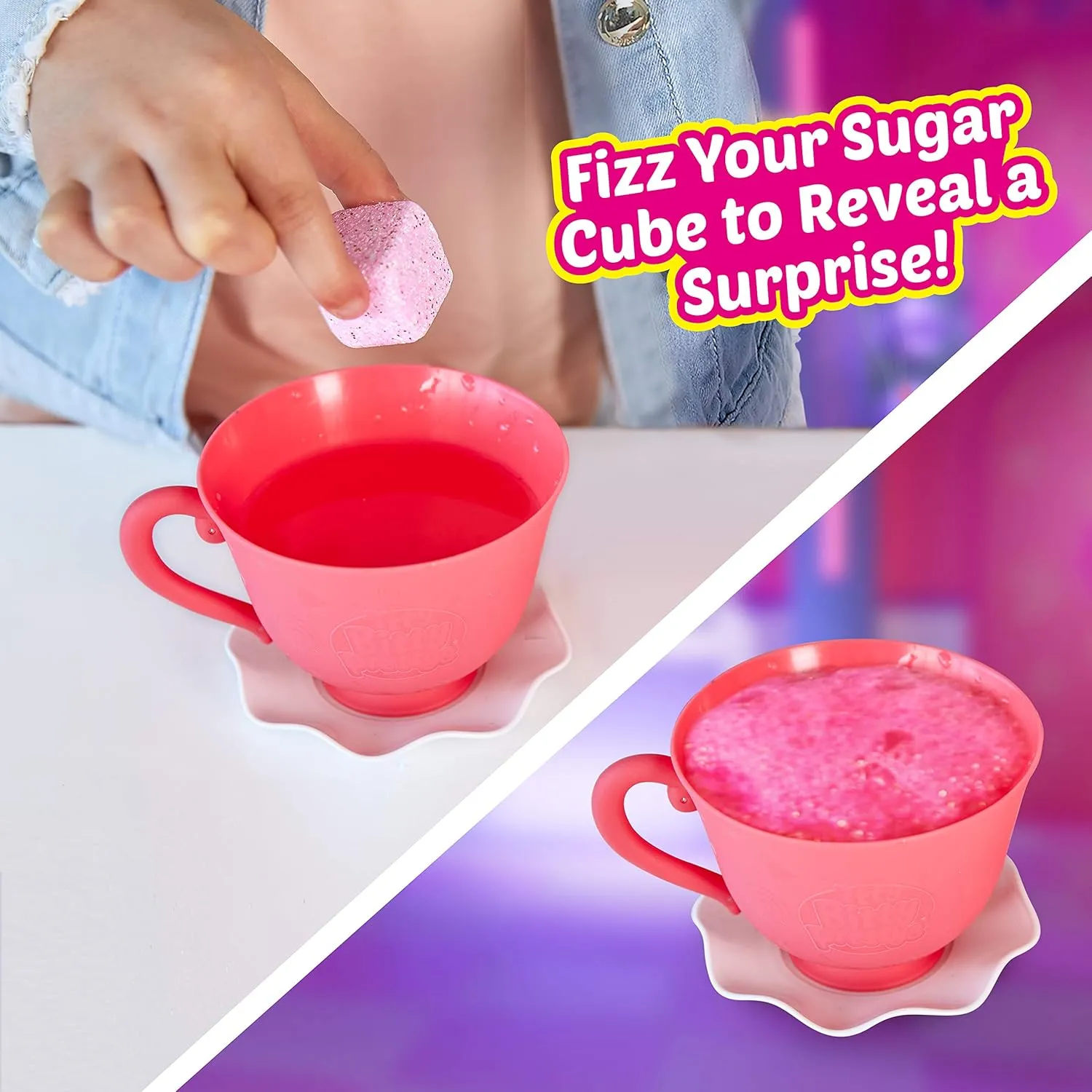 Tea Party Surprise Teacup Dolls Playset (Series 1) by ZURU Toys for Girls (Over 25 Surprises) - Rocker and Unicorn, Pink Large Tea Cup