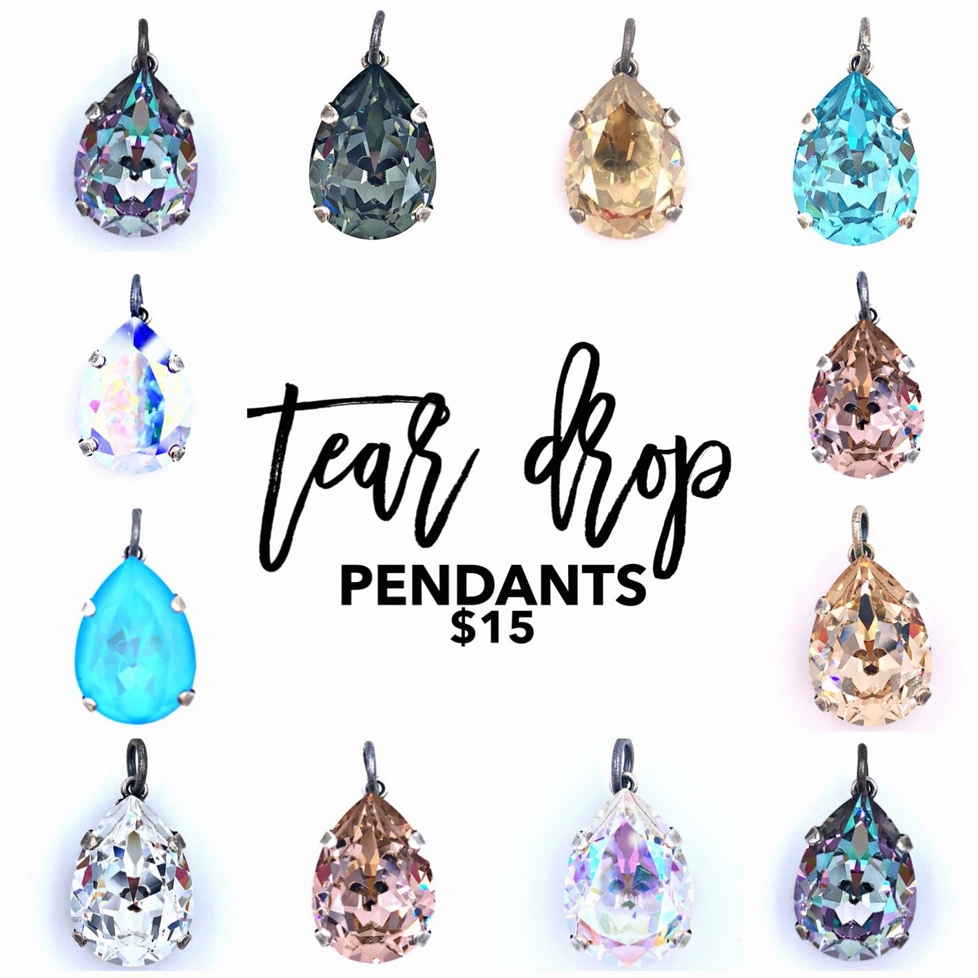 Teardrop Pendant - Shimmery Champagne