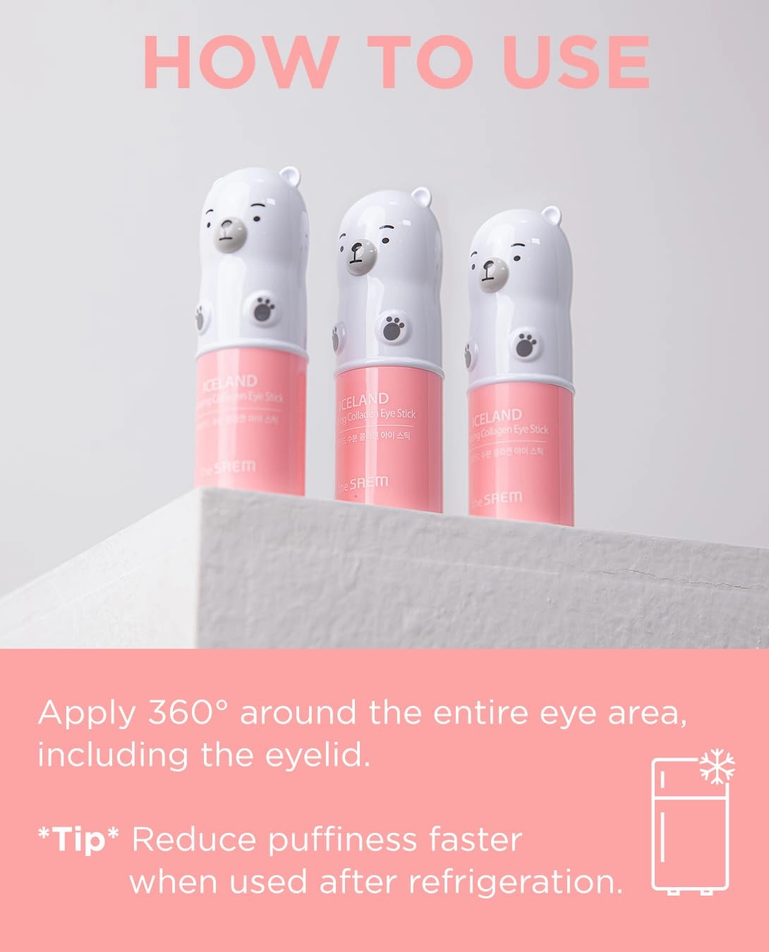 THESAEM Iceland Hydrating Collagen Eye Stick - Anti-wrinkle Moisturizing Eye Balm for Saggy Skin – Under Eye Treatment - Balm to Smooth Skin Texture - Rose Scent, 0.24oz 2 Pack