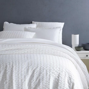 Tidal White Duvet Cover, Full/Queen Size, White Solid Pattern