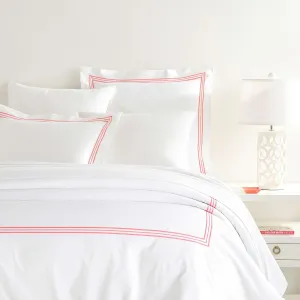 Trio Coral Duvet Cover, Full/Queen Size, Coral Stripe Pattern