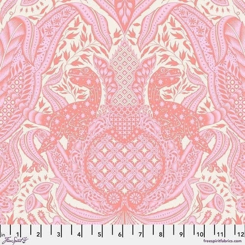 Tula Pink Gift Rapt-Blush ROAR! Cotton Fabric, Free Spirit, Dinosaurs PWTP224.BLUSH