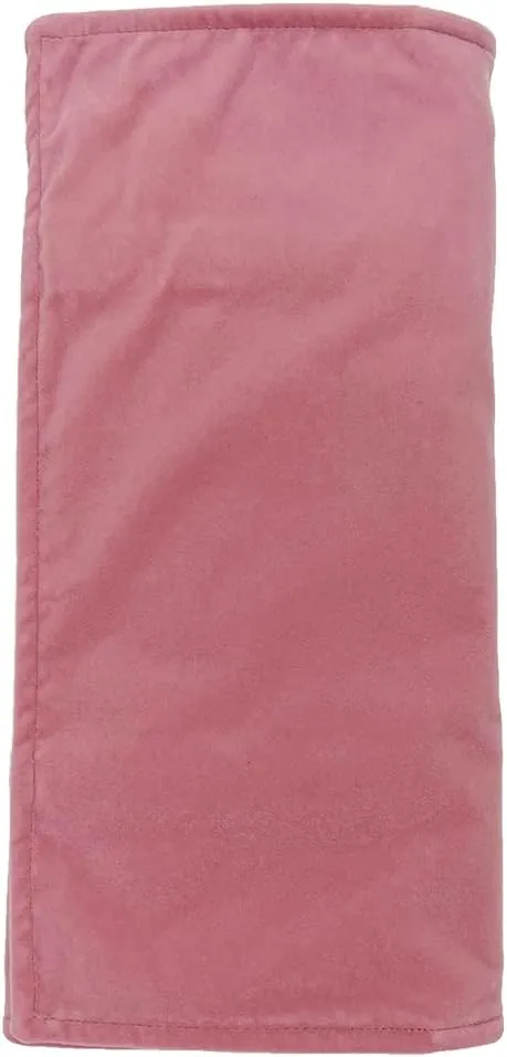 Velvet Travel Jewelry Roll Bag Organizer for Necklace, Elastic Band and Anti-winding, Blush Pink