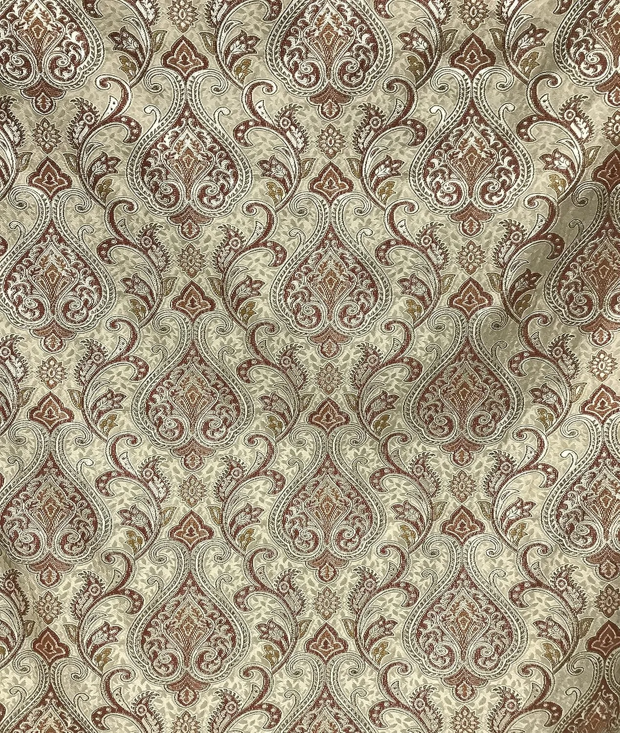 Vintage Versailles Damask Design Luxurious Classic Jacquard Fabric Upholstery Cushion Dining Chair Window Treatment Craft Renaissance Rococo Victorian 54" Width by The Yard (Gold)