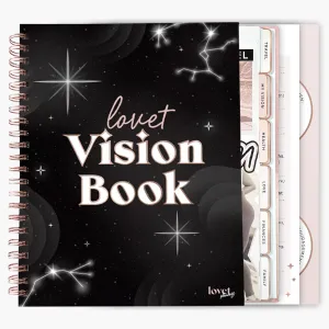 Vision Board Book LUXE - Journal with Integrated Vision Boards, Categorized Dreams, and Gratitude Rituals - Black
