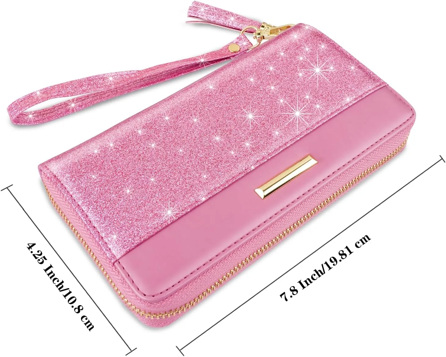Wallets for Women PU Leather Card Holder Organizer Ladies Clutch with Tassel Wristlet Wrist strap
