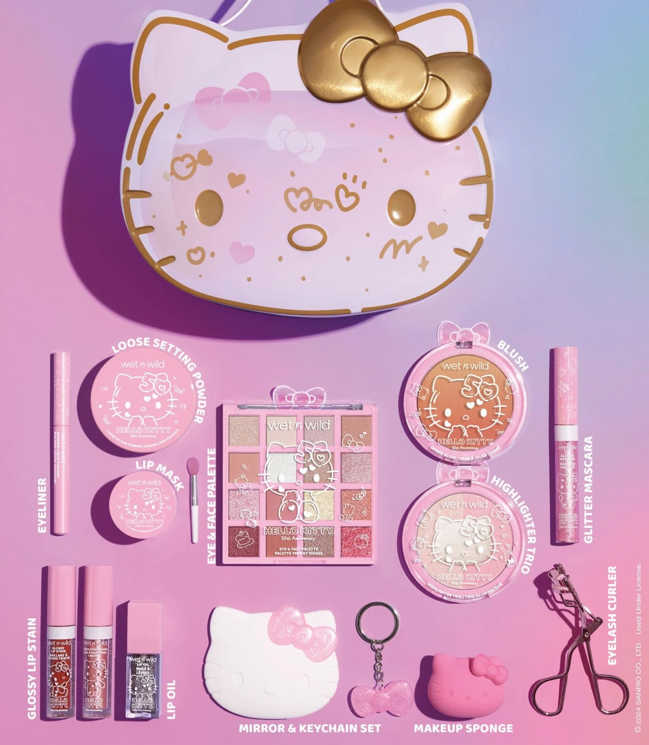 Wet N Wild Hello Kitty PR Box, Makeup Set with Versatile Unique Looks, 2-Layered Keepsake Box, Buildable & Blendable Formulas, Cruelty-Free & Vegan