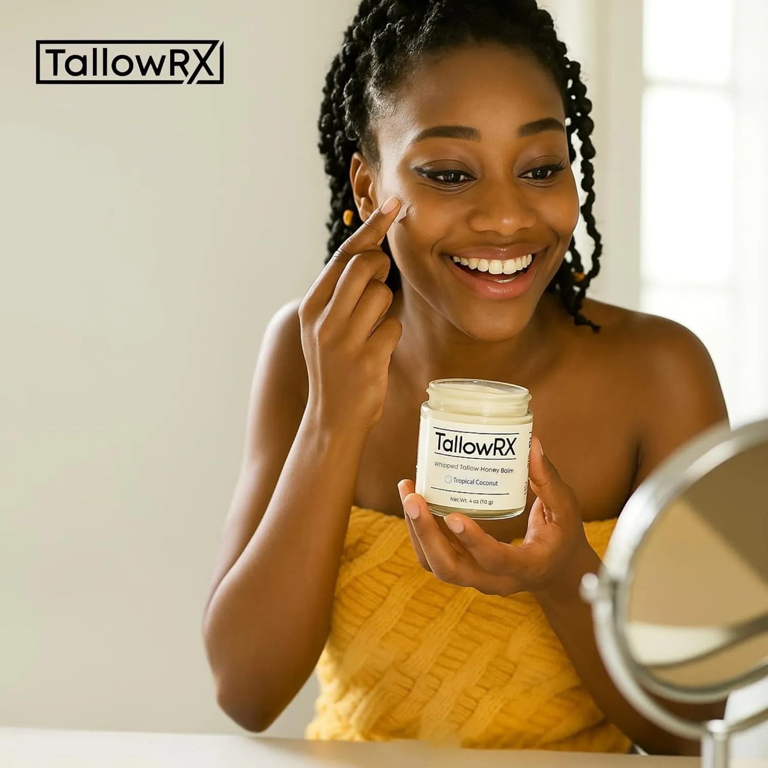 Whipped Tallow Body Butter – 100% Grass-Fed Beef Tallow for Skin & Body – Pure & Organic Moisturizer with Jojoba Oil and Vitamin E – Deep Hydration & Nourishment for Dry Skin (4 oz, Vanilla Scented)