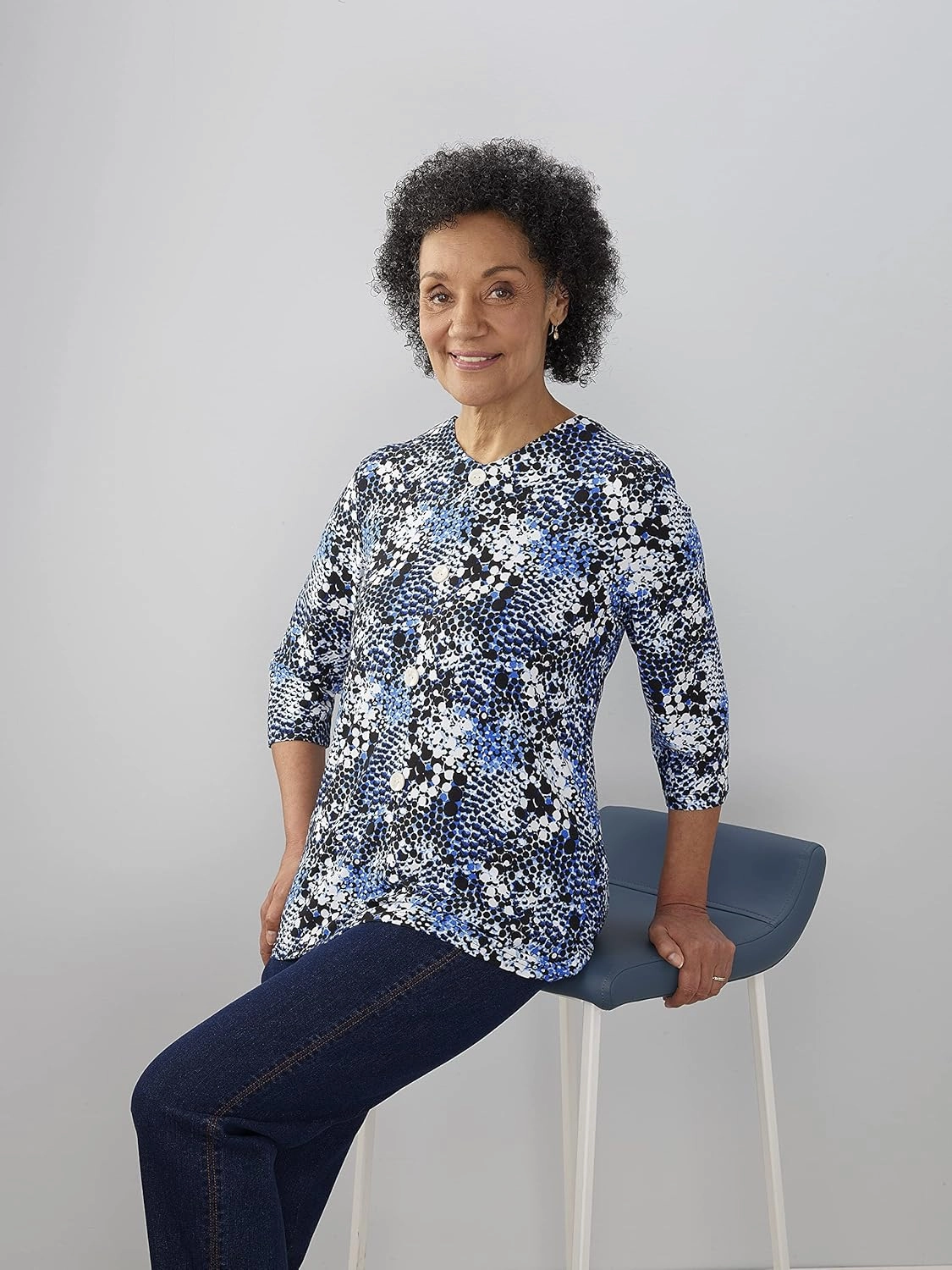 Women’s Open-Back Adaptive Faux Button Top