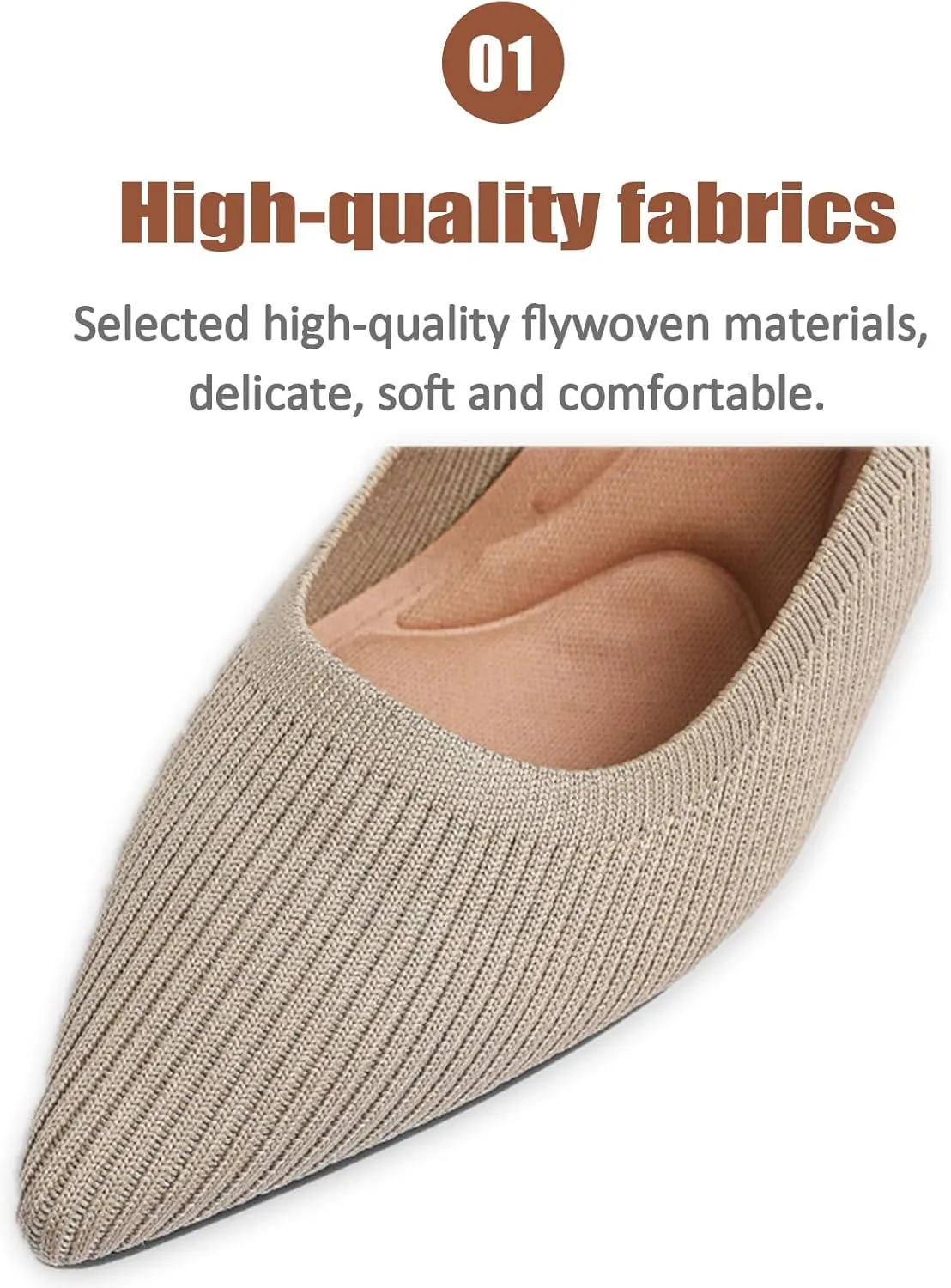 Women's Knitted Striped Pointed Toe Chunky Heel Pumps Elegant Slip On Lightweight Breathable Stretchy Knit Comfort Mid Block Heel Dress Work Shoes for Office Casual Walking Dating