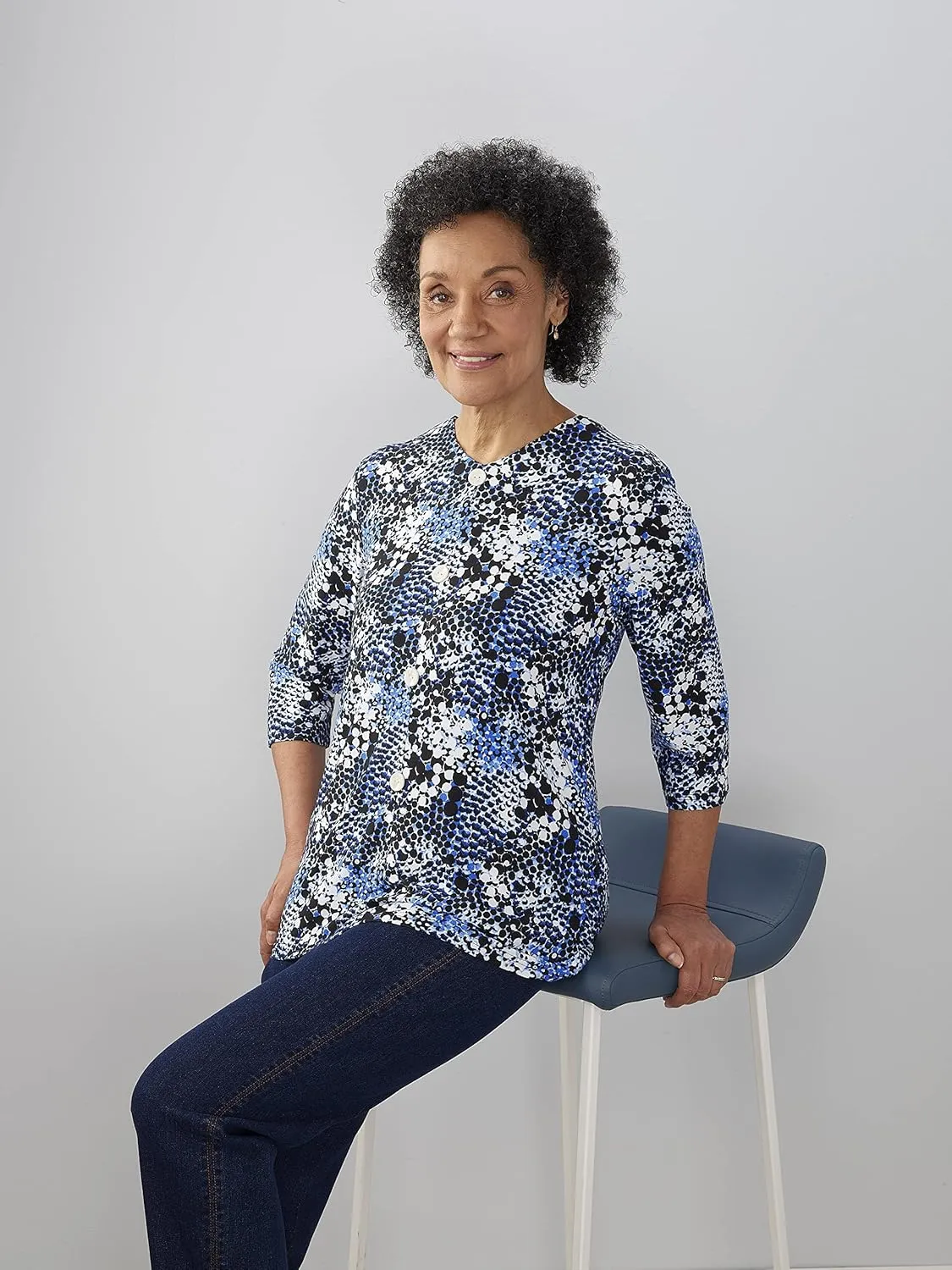 Women’s Open-Back Adaptive Faux Button Top