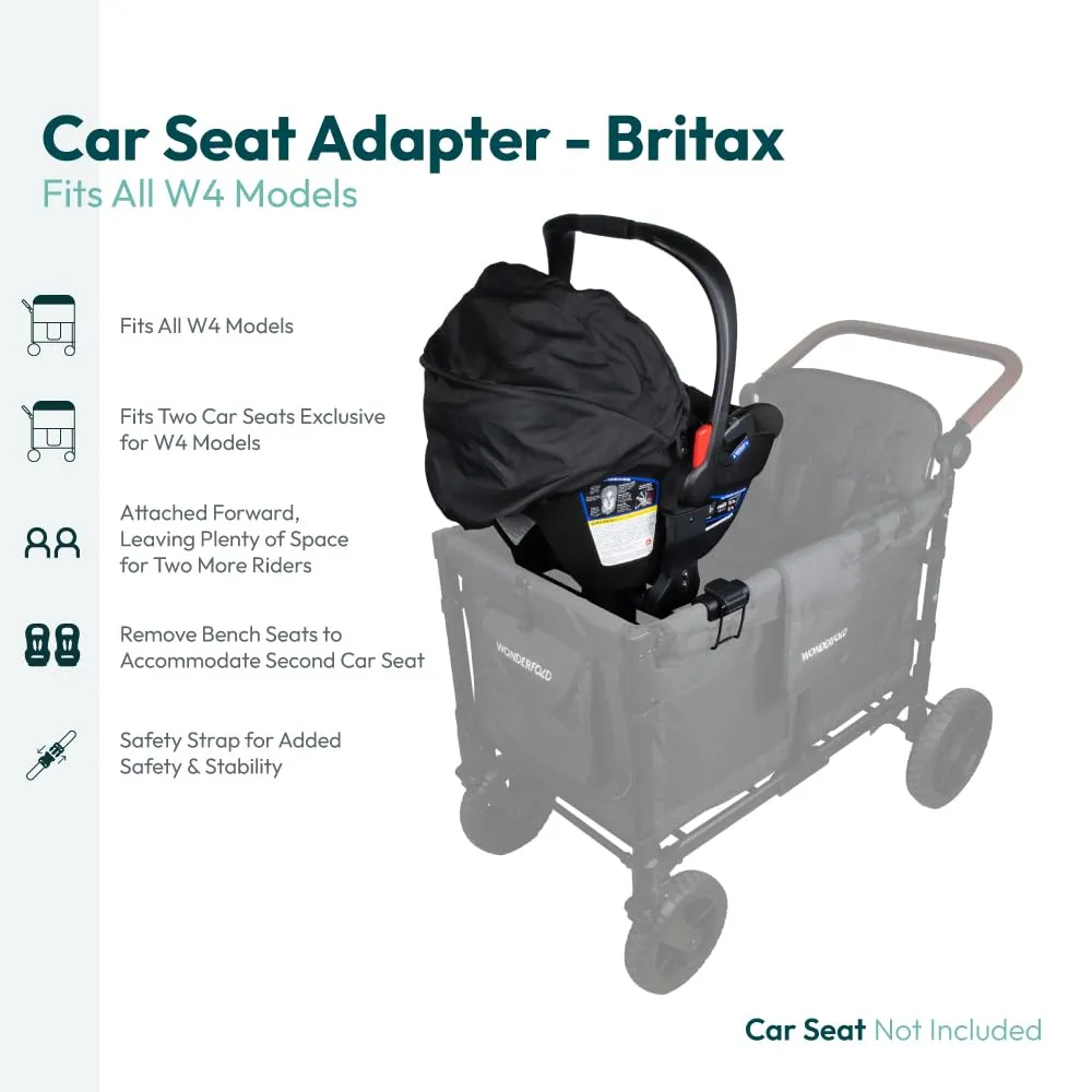 WONDERFOLD Infant Car Seat Adapter for Britax Car Seat - Full 360-Degree Rotation, Easy to Install & Folds with Wagon Stroller, W2 Elite & Luxe