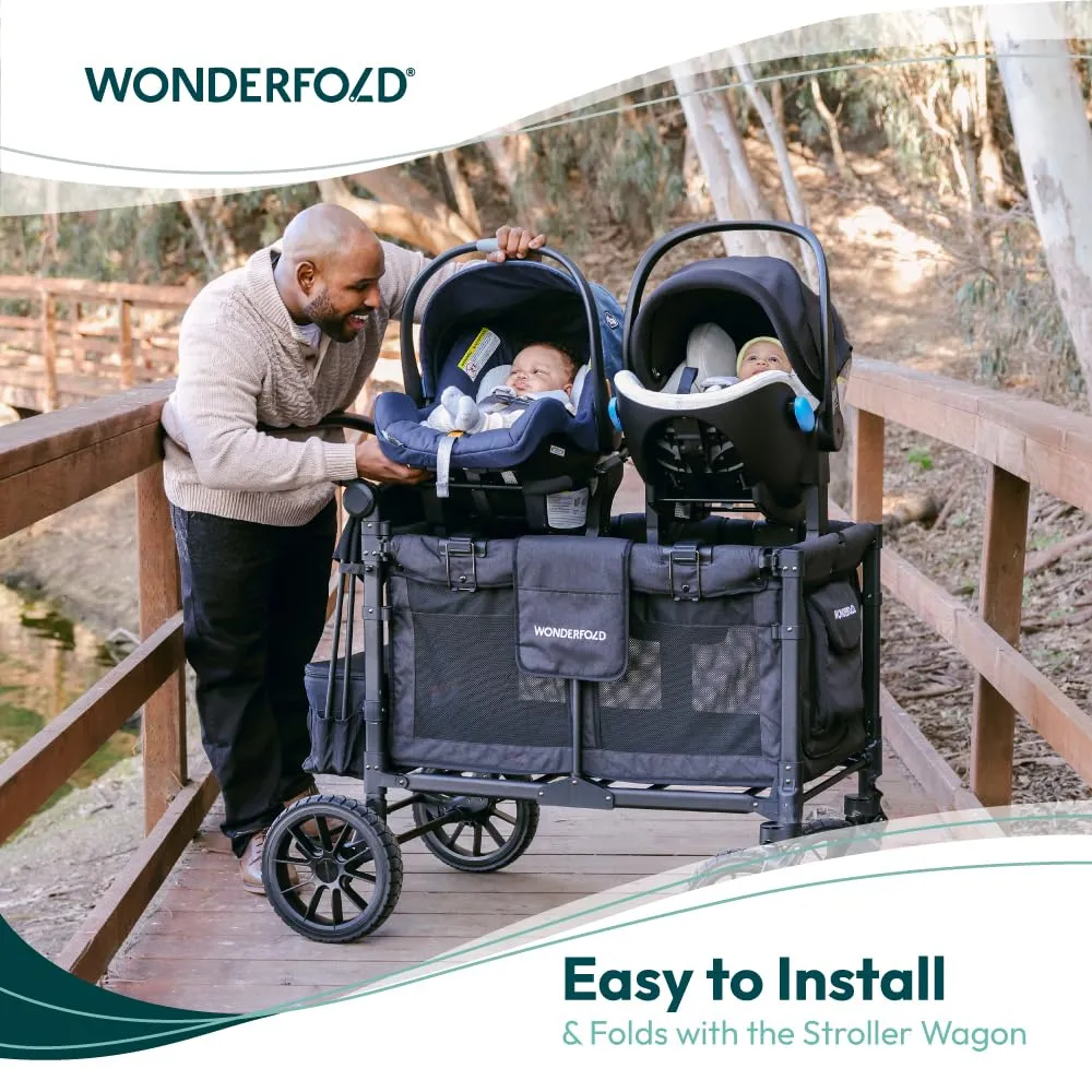 WONDERFOLD Infant Car Seat Adapter for Britax Car Seat - Full 360-Degree Rotation, Easy to Install & Folds with Wagon Stroller, W2 Elite & Luxe