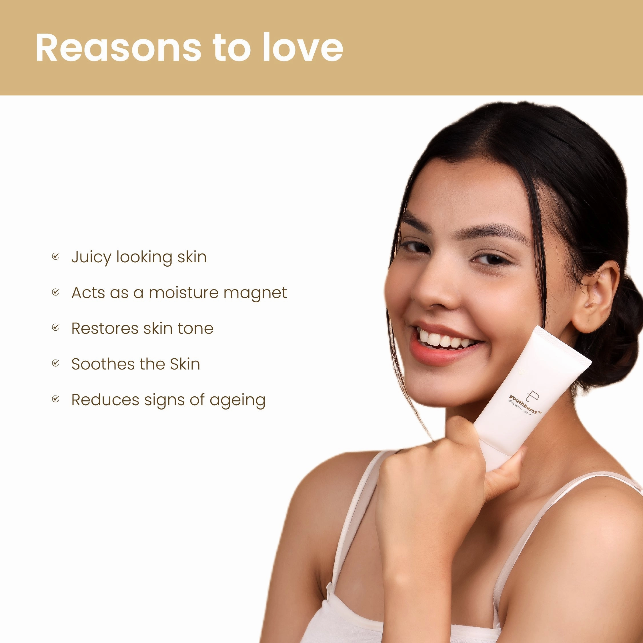 Youthburst Clinically Approved Water Gel Moisturiser 72 Hrs Hydration Hyaluronic Acid - Oily, Normal & Combination Skin