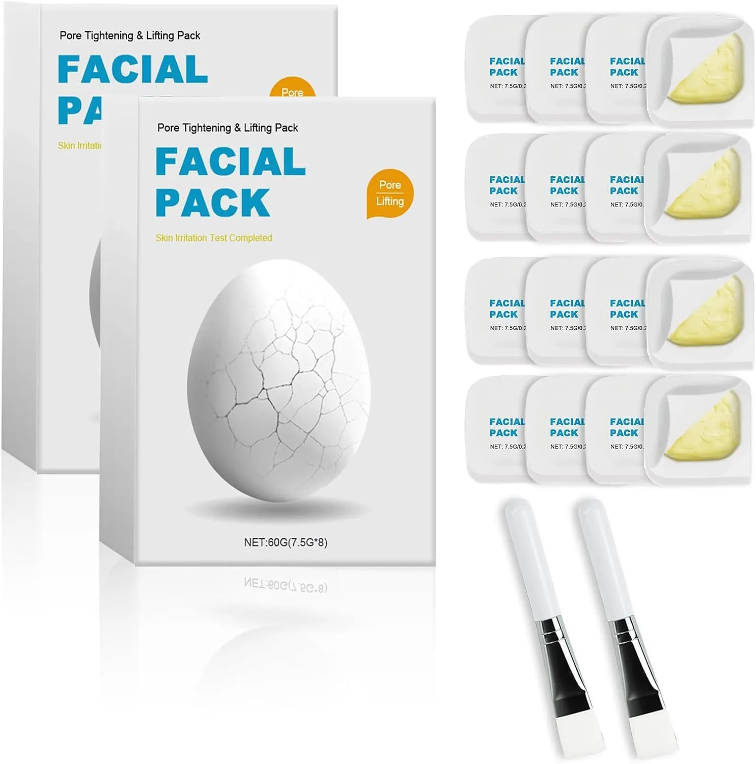 Zombie Facial Mask, Hydrating Skincare Face Mask For Smooth Skin Repair, Pore Tightening & Lifting Deep Cleansing Clay Mud Mask with Brush (2Set,Standard)