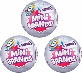 Zuru 5 Surprise Mini Brands Mystery Capsule Series 3 | 3 Random Mini Toys